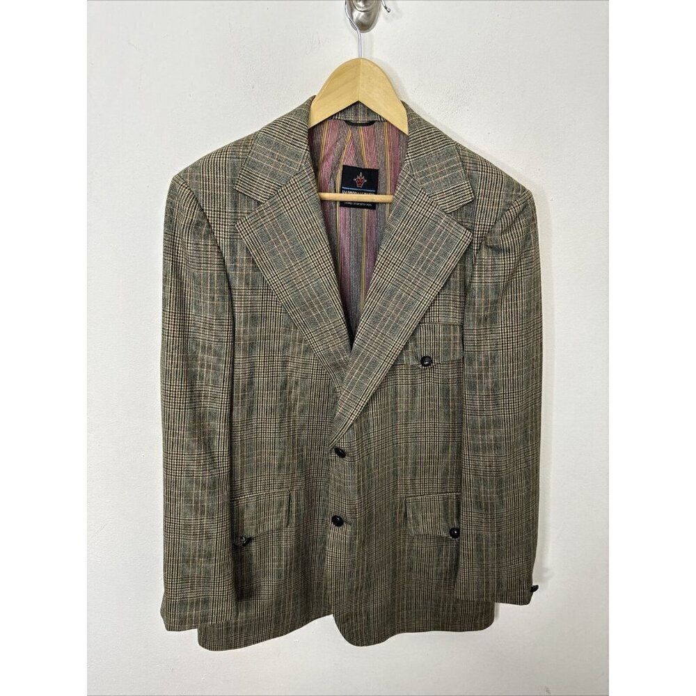 Vintage 70’s Harrodale Tweed Blazer Gray Green Men 42 Woodwards‎ WKRP Herb